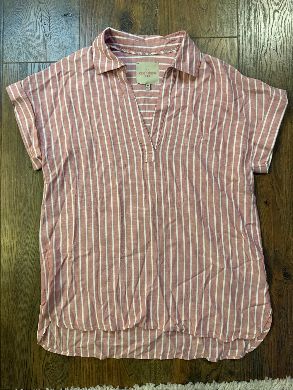 Casa Cabana Pink Stripe Tunic Lightweight Top
